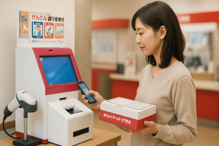 郵便局でゆうパケットプラスの箱を購入する流れ