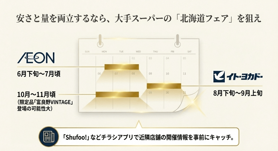 イオンの「北海道フェア」は6月と秋の開催時期が狙い目