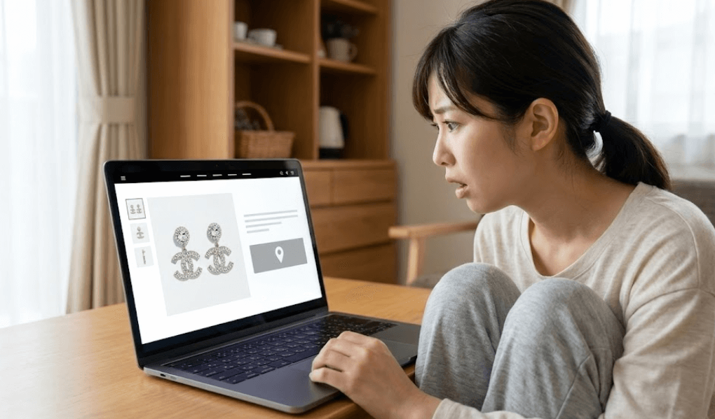 公式通販サイトでのピアス販売状況を確認