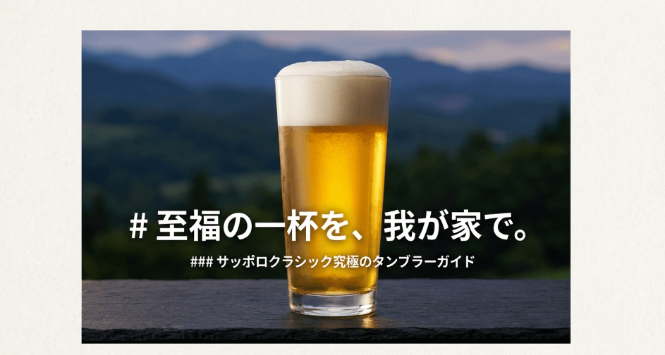 サッポロクラシックのタンブラーはどこで買える？販売店と神泡の作り方