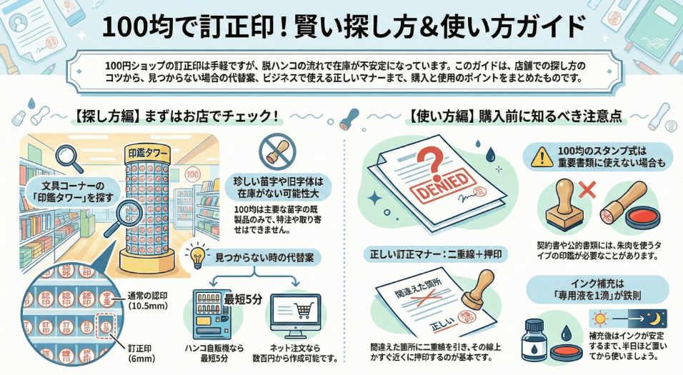 訂正印を100均で探す前に知るべき最新の在庫事情