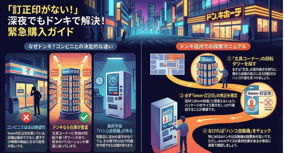訂正印をドンキで買う前に知りたい在庫と売り場の情報