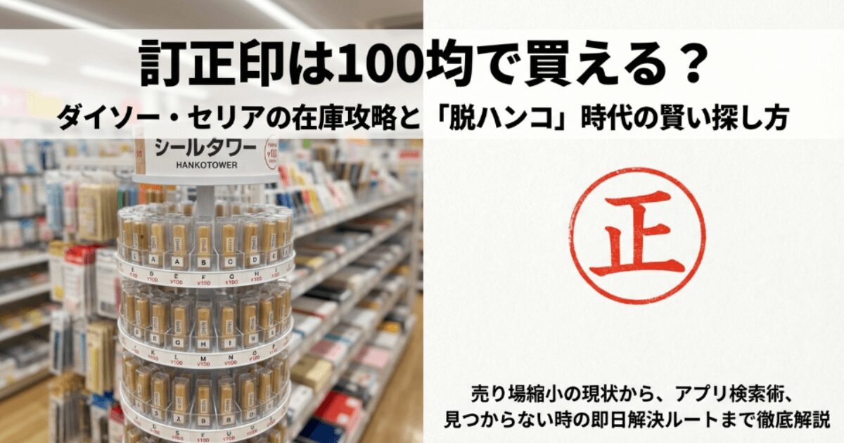 訂正印は100均で買える?ダイソーの売り場や在庫を徹底解説