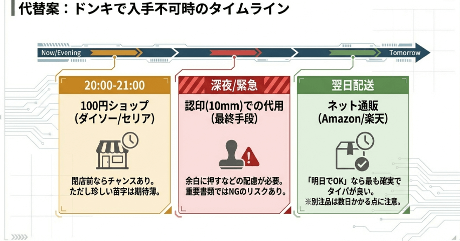 訂正印がドンキにない！深夜・早朝でも諦めないための代替手段