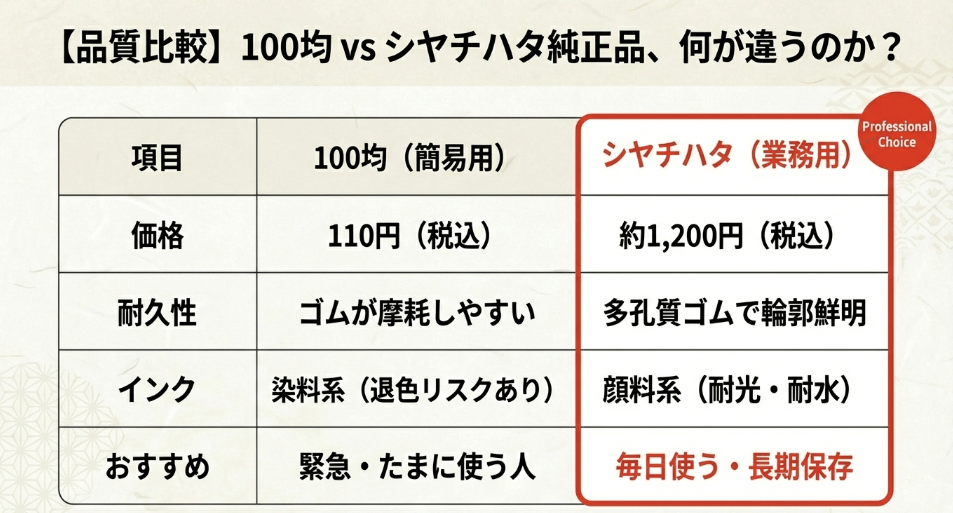 100均の訂正印は実用的?シヤチハタ(純正品)との決定的な違い