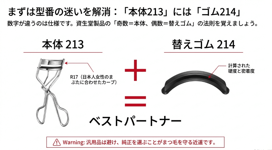 資生堂のビューラーのゴムがどこに売ってるか型番を確認