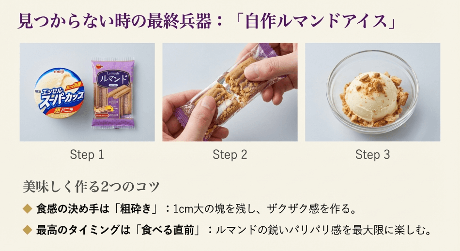 店頭で見つからない時の最終手段！「自作ルマンドアイス」再現のコツ