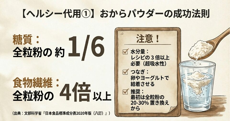 糖質制限の強い味方!全粒粉をおからパウダーで代用する際の成功法則