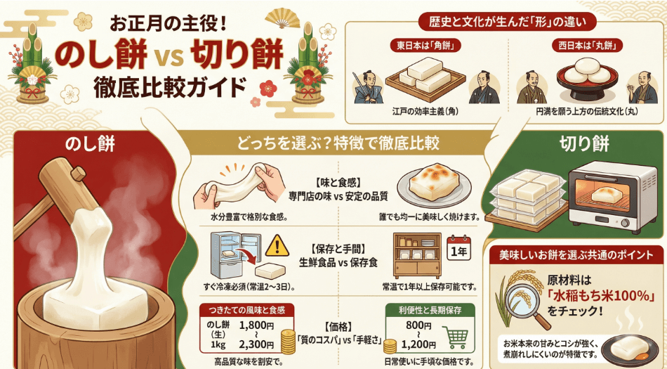 固くなったのし餅を綺麗にする切り方とレンジの裏技