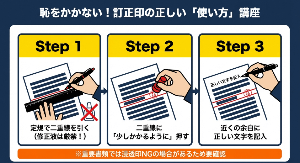 訂正印を正しく使うためのビジネスマナーと押印のコツ