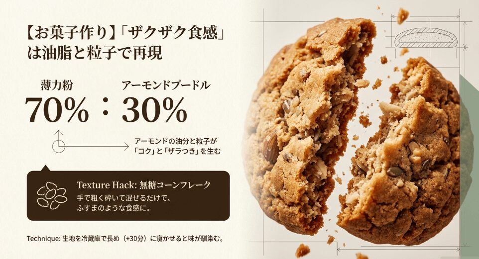 全粒粉がない時の救世主!薄力粉で作る「ザクザク食感」の再現術