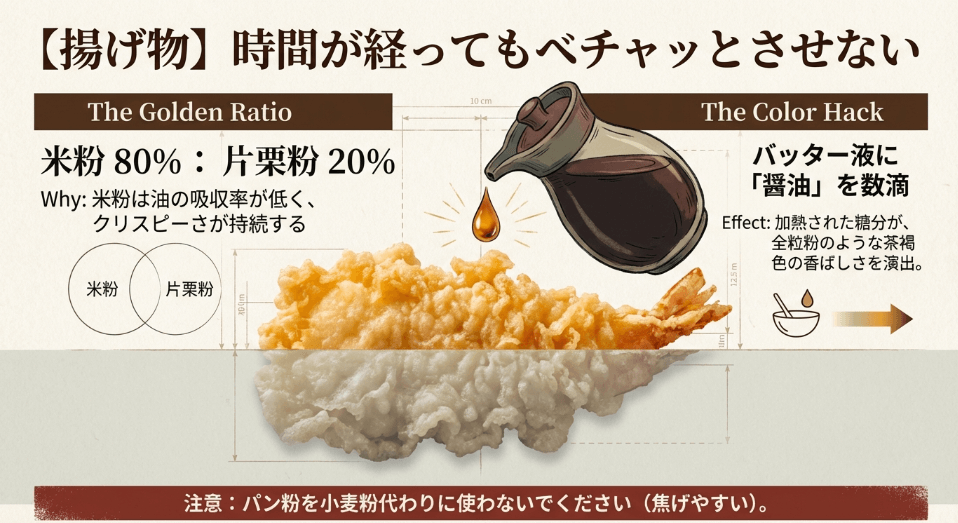 揚げ物の衣を「全粒粉」風に!カリッと仕上げる代用術とコツ