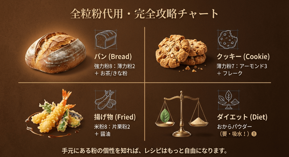 まとめ|目的に適した「全粒粉」代用素材を見極めるコツ