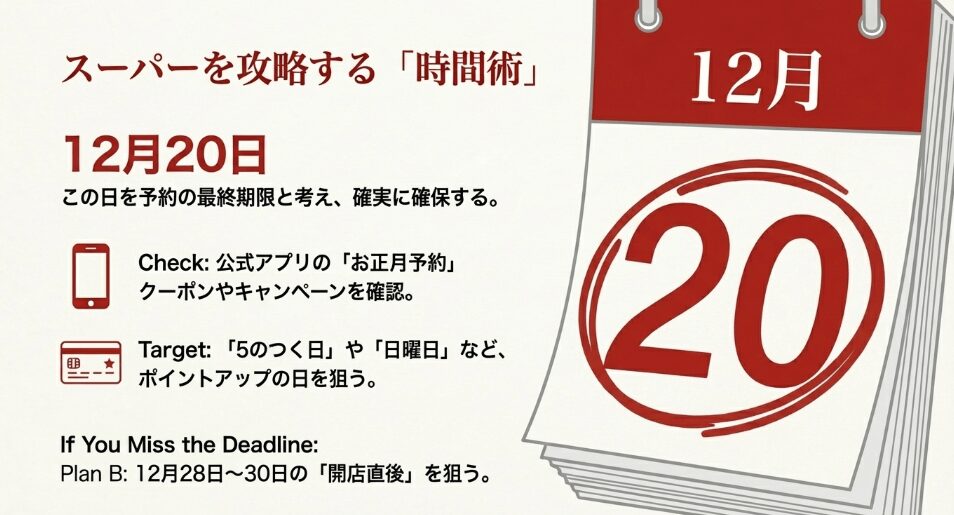 イオンやスーパーの予約時期と店頭販売のコツ