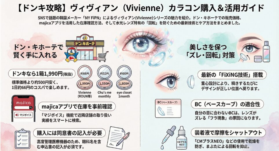 ヴィヴィアンのカラコンをドンキで賢く手に入れる