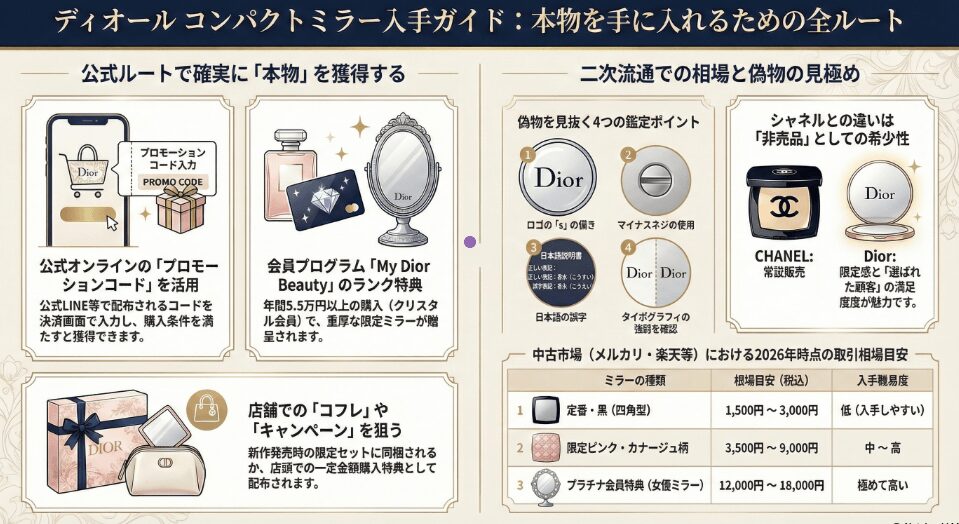 diorコンパクトミラーはどこで売ってる？公式の入手ルート