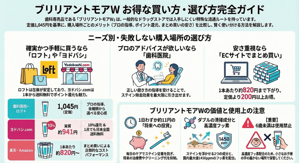 ブリリアントモアの値段と店舗ごとの販売価格を比較