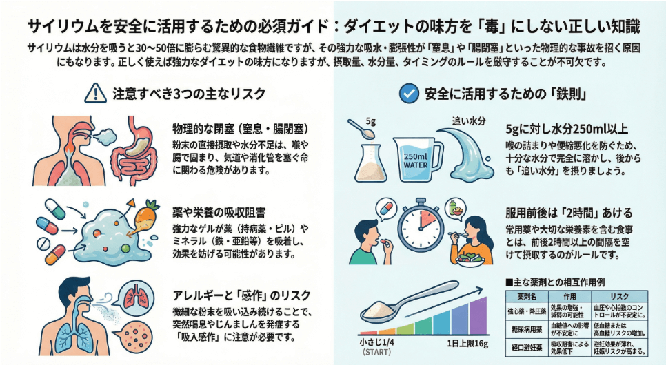 サイリウムが体に悪いといわれる理由とそのメカニズム