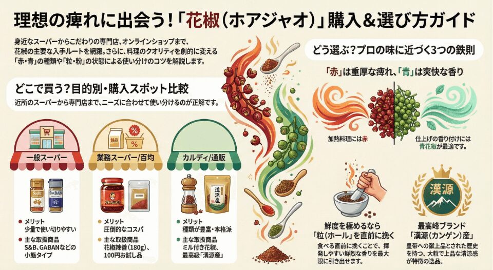 本格的な花椒がどこで買えるか身近な店舗を徹底調査