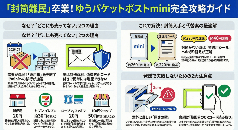 ゆうパケットポストminiどこで買えるか知恵袋での疑問