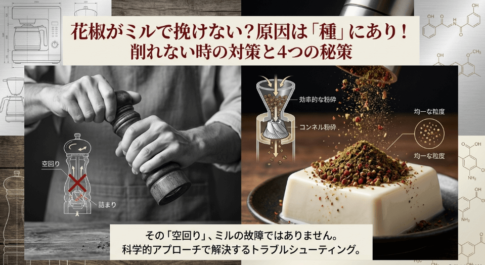 花椒がミルで挽けない？種が原因！削れない時の対策と4つの秘策