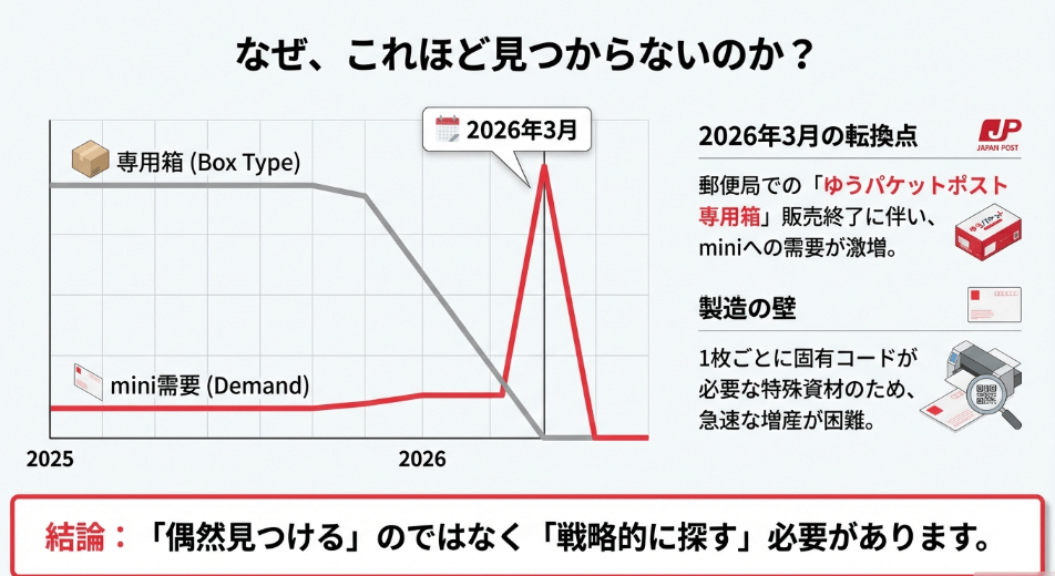 ゆうパケットポストminiが品薄な理由と、ネットショップ活用の現状