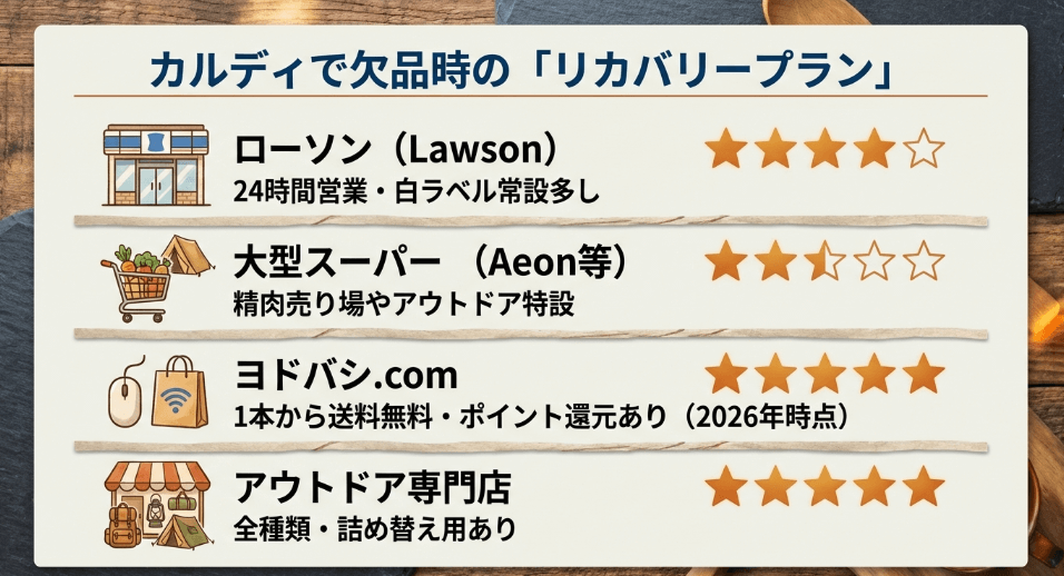 カルディで「ほりにし」が見つからない時の代わりとなる購入場所