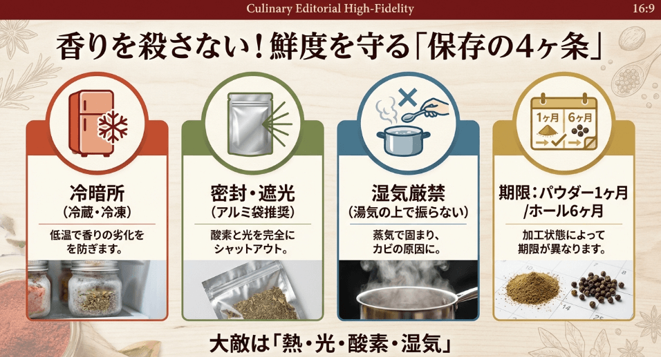 鮮度を保てる花椒の管理法