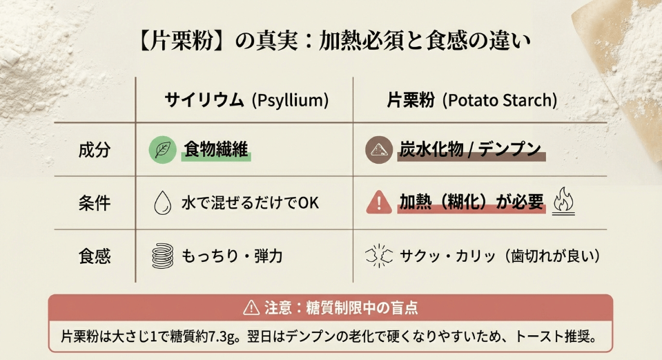 片栗粉をサイリウムの代用にする際のポイントと注意点