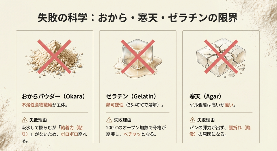 寒天やゼラチンでサイリウムの代用はできる?パン作りにおける注意点