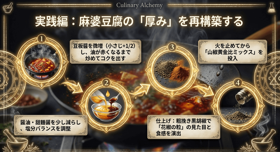 麻婆豆腐の味を落とさない!花椒なしでも「麻辣」を再現する3つの調整術