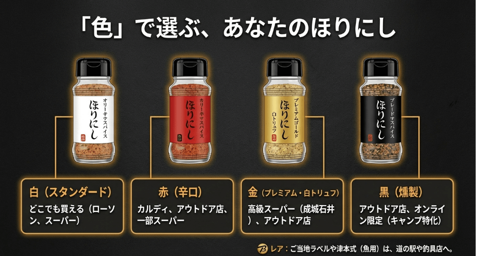 欲しい「色」で決まる！ほりにしの種類別・入手ガイド