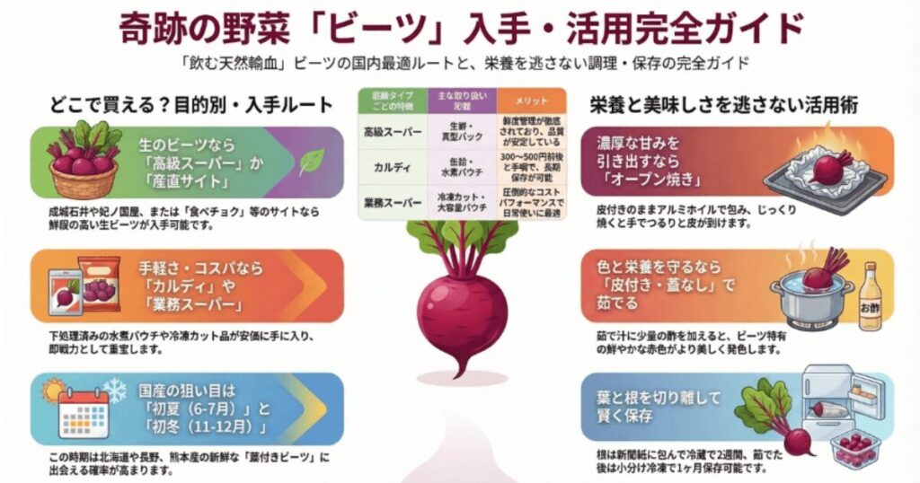 ビーツはどこで買える？販売店や旬の時期を徹底解説
