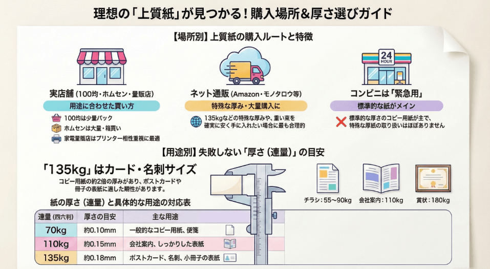 上質紙はどこで買える?主な販売店と特徴を解説
