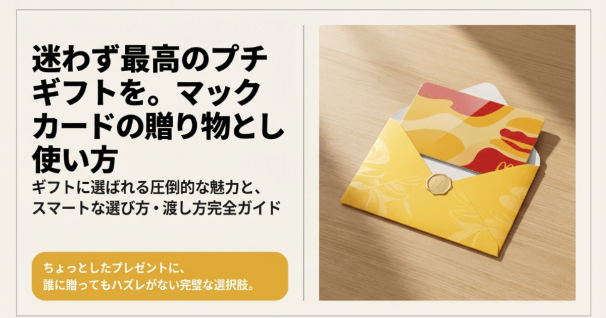 マックカードの贈り物としての使い方　ギフトに選ばれる魅力