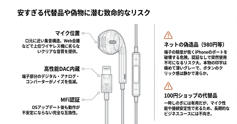 コンビニのiPhone純正イヤホンとダイソーの差