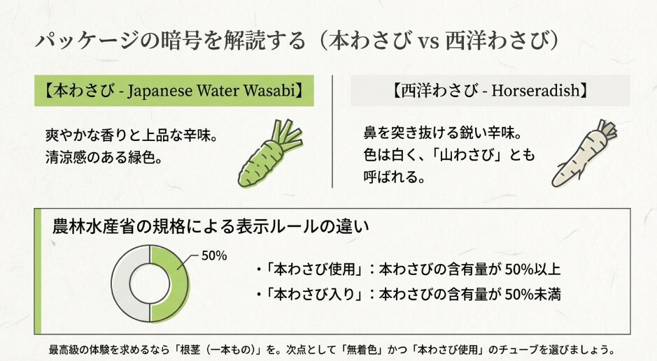 生わさびの種類　スーパーでの選び方