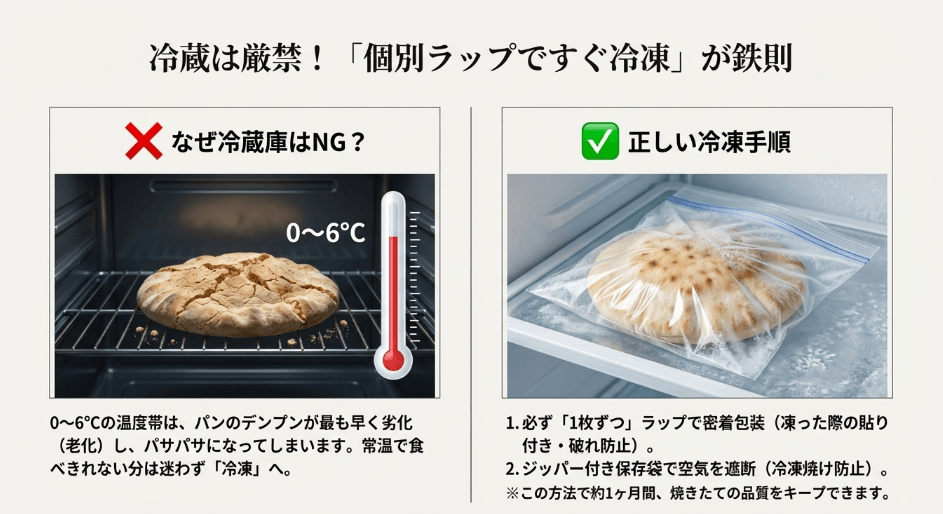 冷凍ピタパンの美味しさを守る！正しい保存と解凍のテクニック
