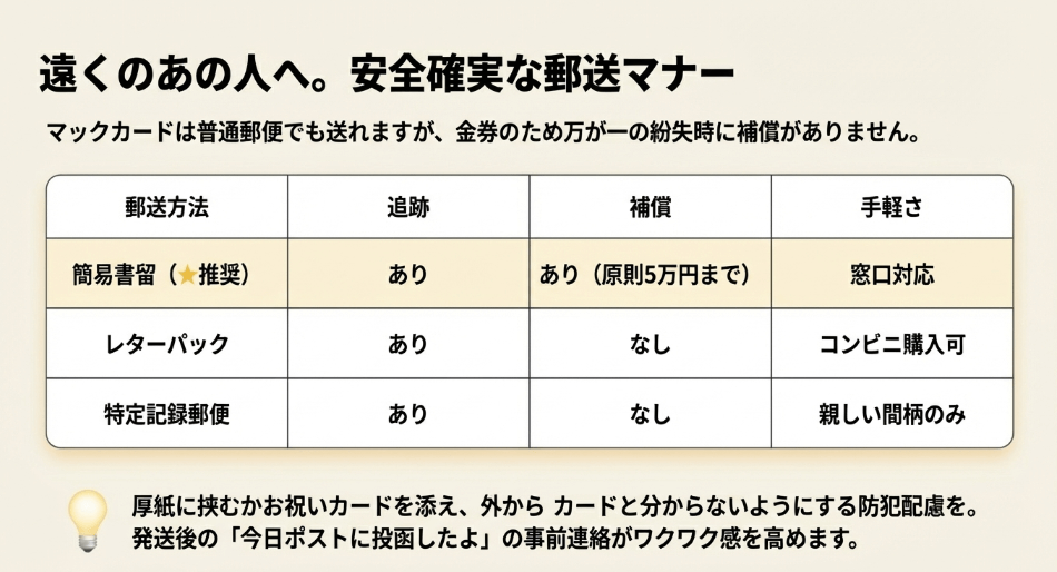 遠くのあの人へ。マックカードを郵送で安全に贈るためのマナー