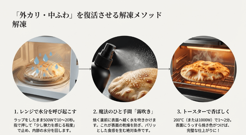 冷凍ピタパンをおいしく復活！失敗しない解凍と温め方のコツ