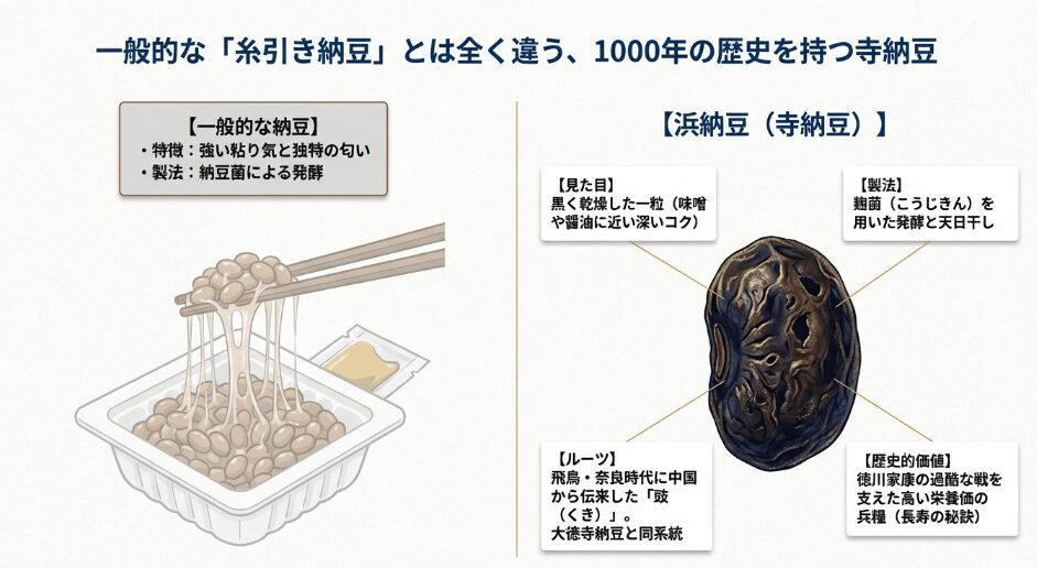 歴史深い銘柄の浜納豆をどこで買えるか探す