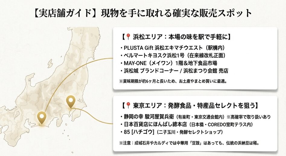 浜松駅構内で浜納豆をどこで買える？確実な販売スポット解説