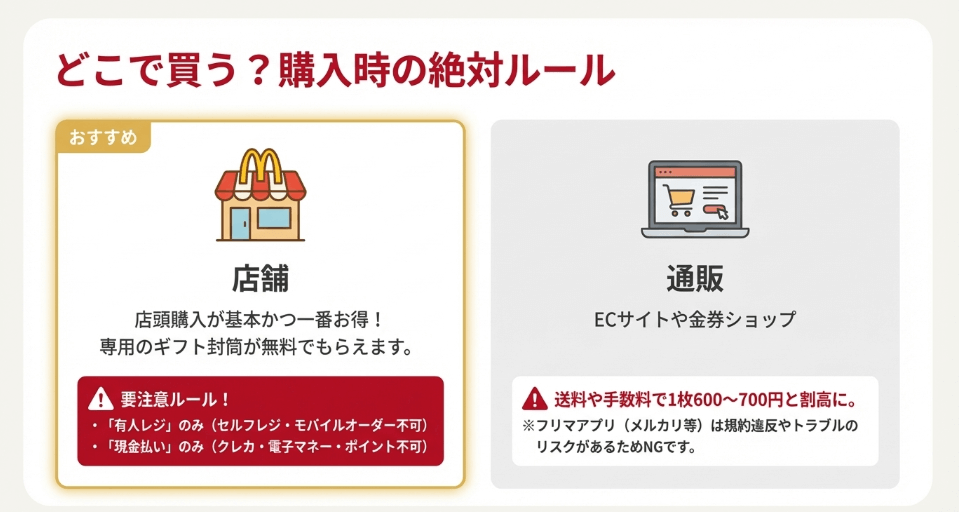 店舗で購入できるマックカードのギフト券