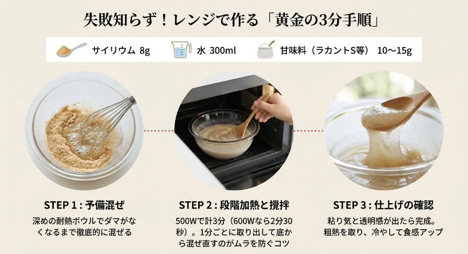 失敗しない!レンジで作る「サイリウムわらび餅」黄金手順