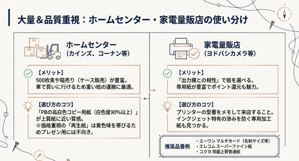 ホームセンターで上質紙の売り場を解説