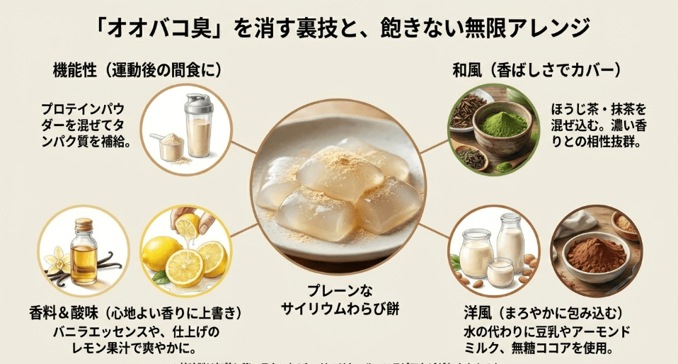 気になる「オオバコ臭」を解消!サイリウムわらび餅を美味しく変える裏技