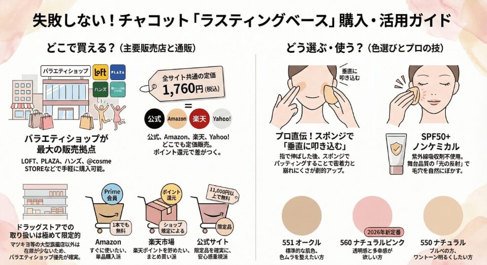 チャコットの下地がどこで買えるか実店舗や通販を徹底調査