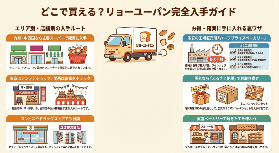 リョーユーパンがどこで買えるか販売店を徹底調査
