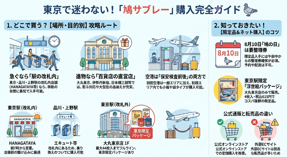 鳩サブレが東京のどこで買えるか駅や空港の店舗を紹介