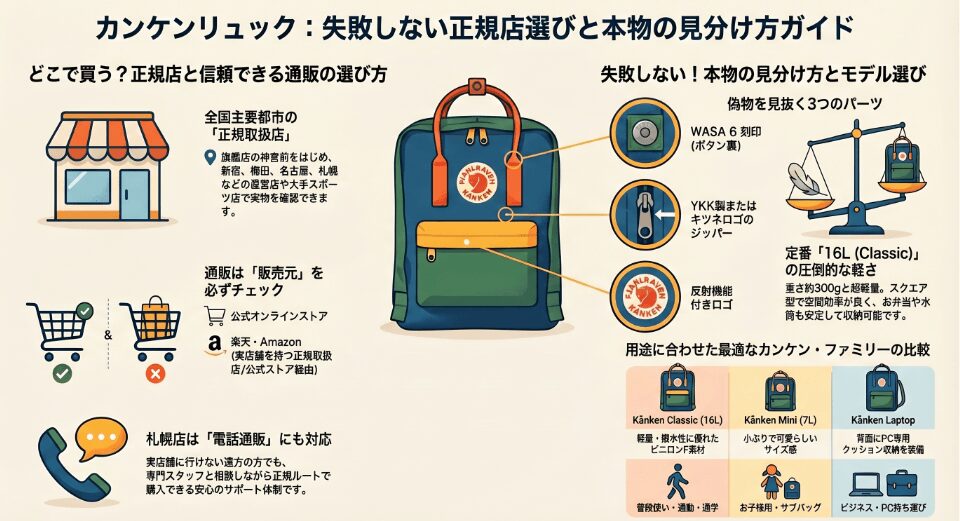 カンケンリュックはどこで買える?都内の正規店を網羅